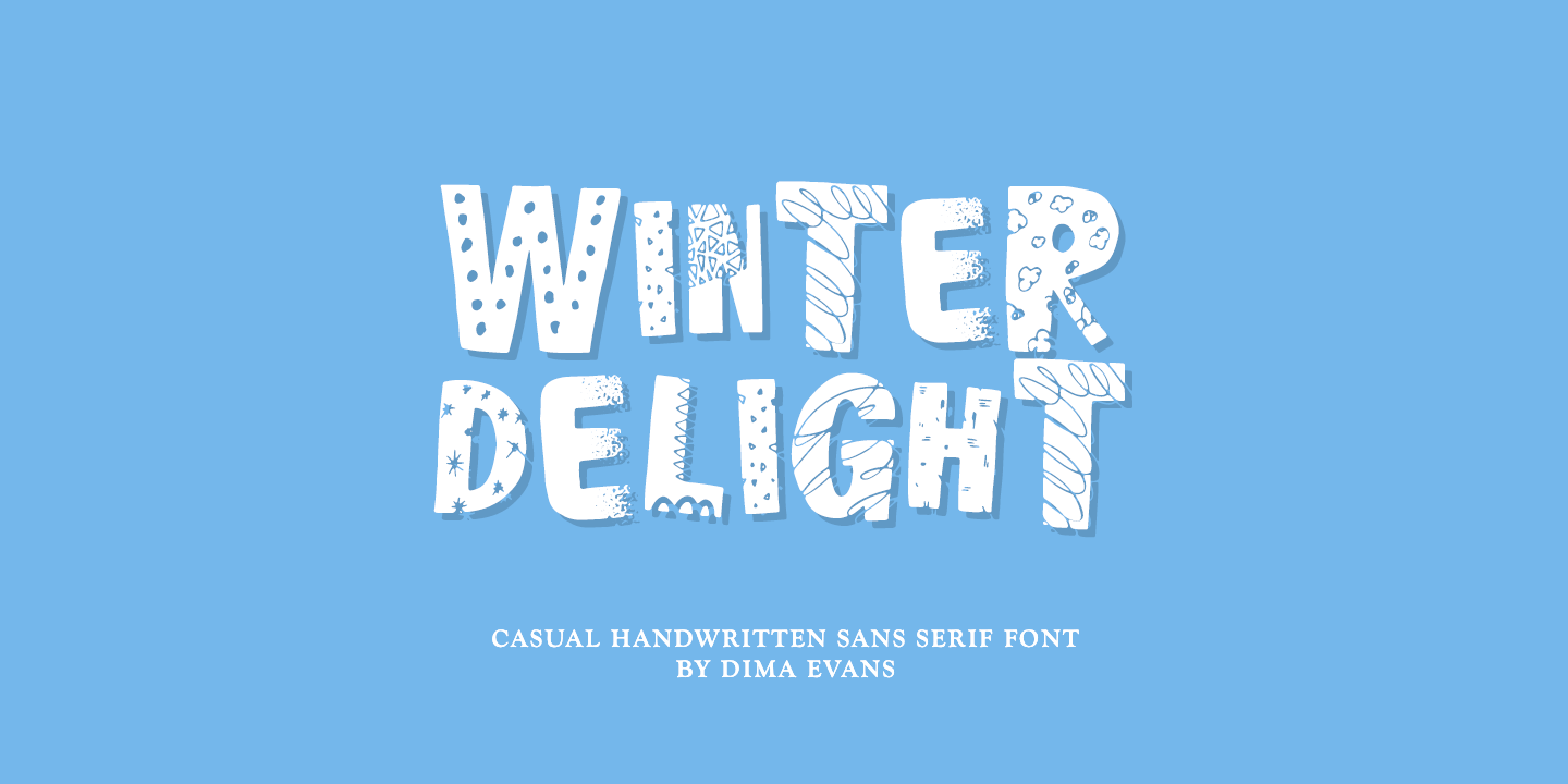 Beispiel einer Winter Delight-Schriftart